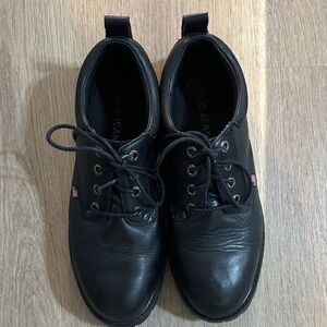 Polo by Ralph Lauren Black Leather Lace-Up Oxfords